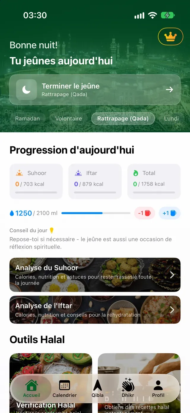 Tu jeûnes aujourd'hui