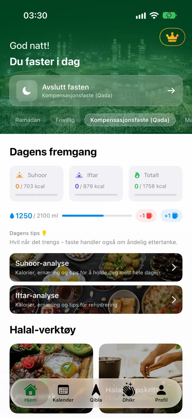 Du faster i dag