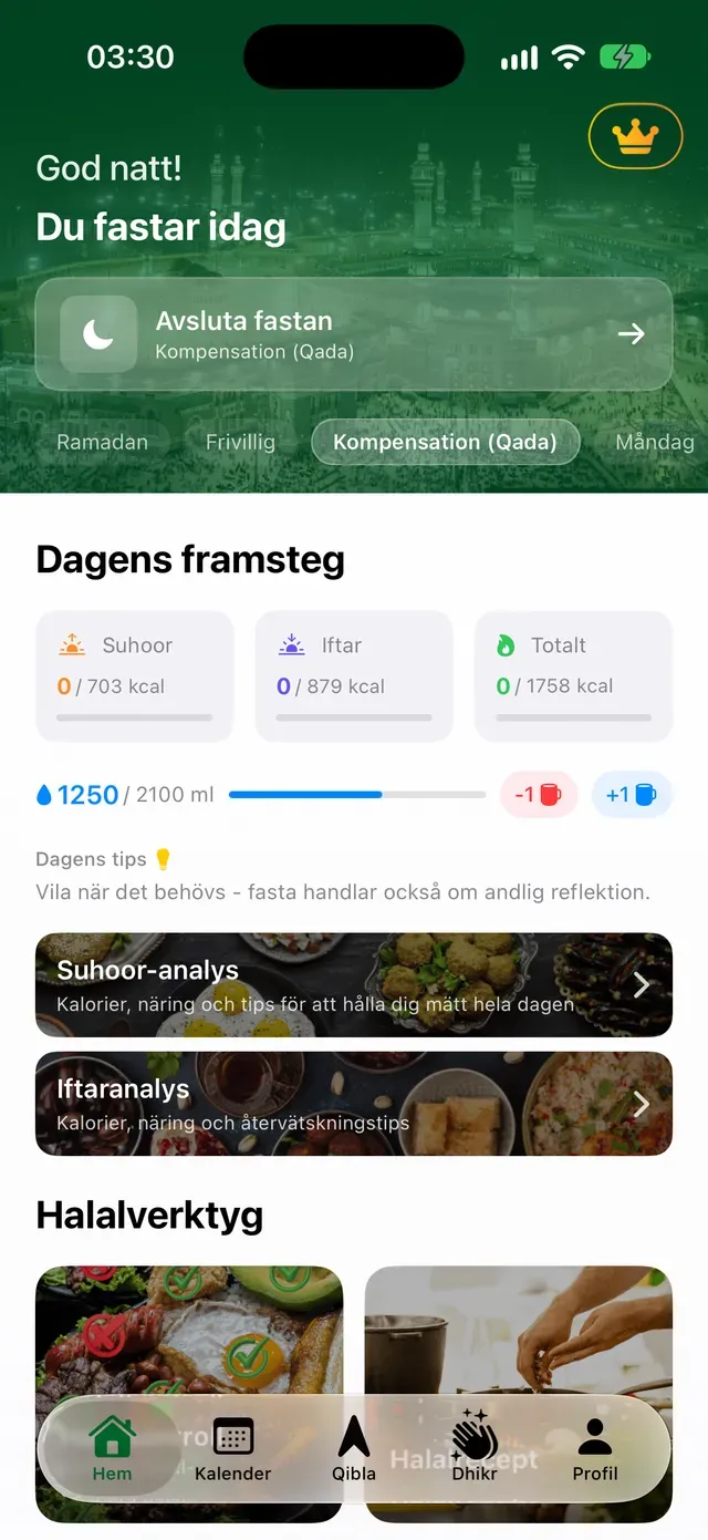 Du fastar idag