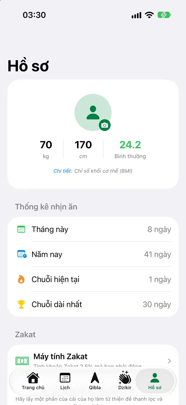 Thống kê nhịn ăn